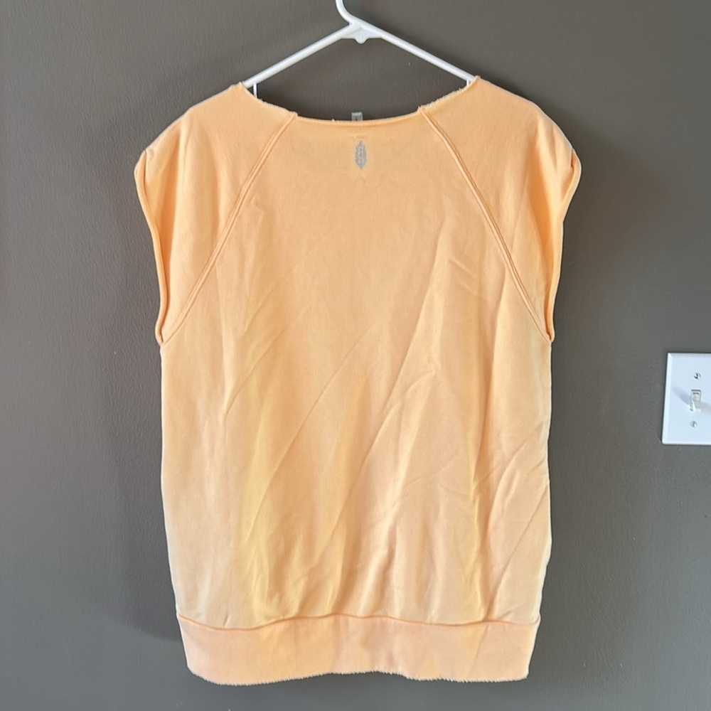 FREE PEOPLE movement sleeveless cut off crewneck sweatshirt orange XS - Picture 6 of 6